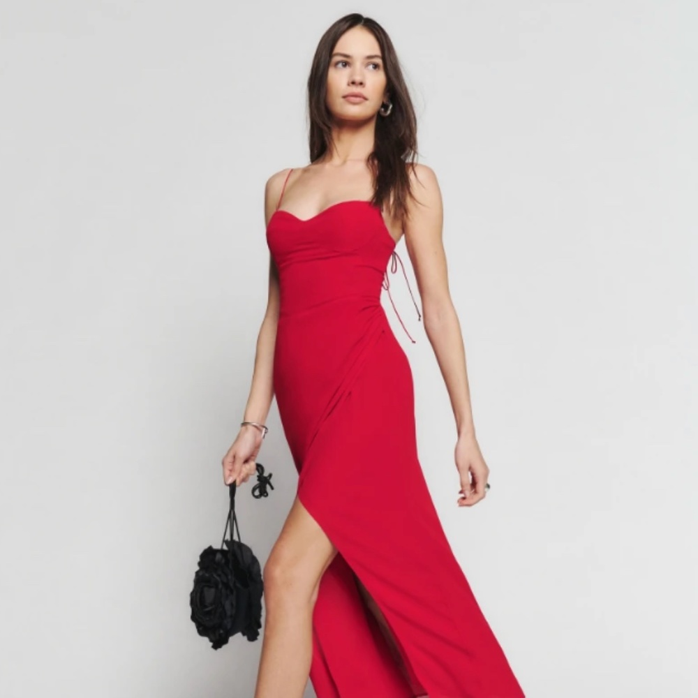 Reformation Kourtney Dress Cherry Sz 4